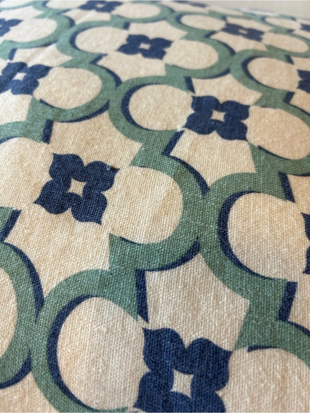 QUATRINE 22” Down-Filled Linen Geometric Pattern Custom-Made Pillow